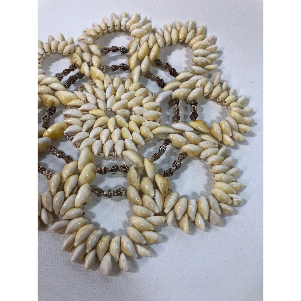 Vintage Glossy Conch Sea Shell Trivets 9 1/2